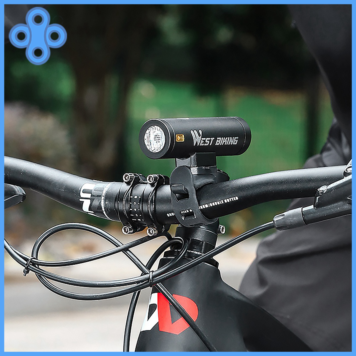 Đèn pha West Biking 400/1300lm chính hãng chống nước cho xe đạp